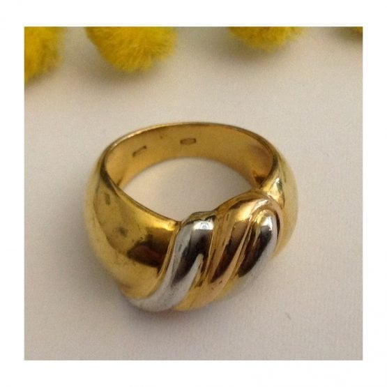 Anello in oro giallo / bianco / rosa 18kt - gr. 8.83