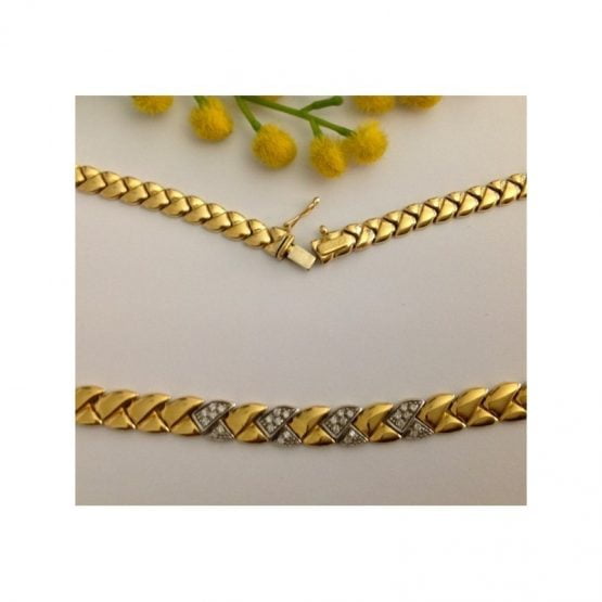 Girocollo in oro giallo 18kt con Cubic Zirconia - gr. 31.5