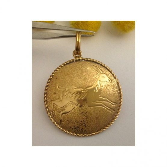 Medaglia Zodiacale "Ariete" in oro giallo 18kt - gr. 3.6