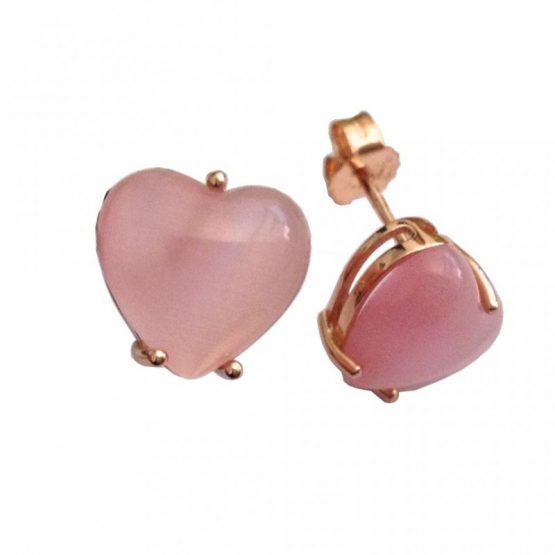 925 STERLING ROSE SILVER HEART EARRINGS