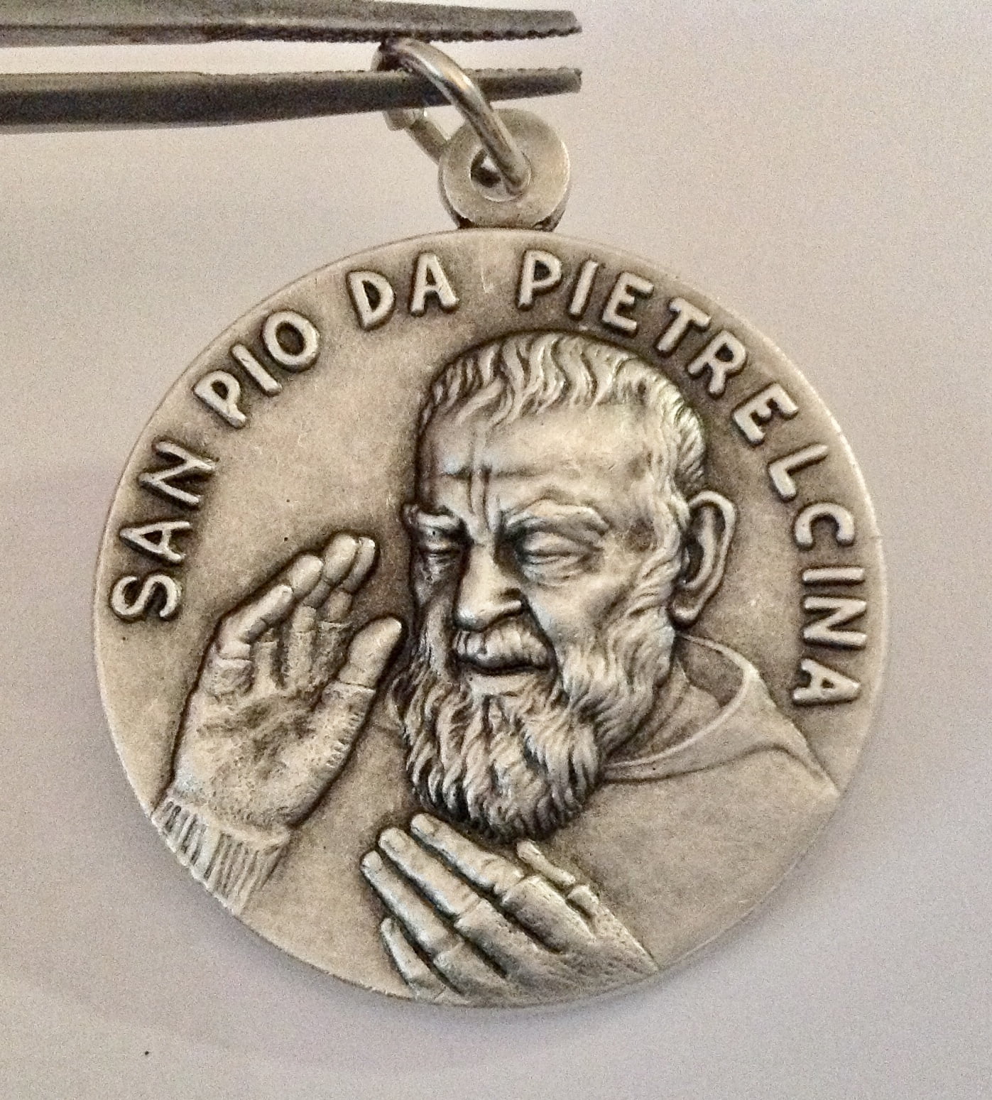 SAINT PIO OF PIETRELCINA ( PADRE PIO ) Medal - BIG SIZE - 32 mm - Made ...